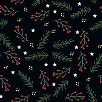 Christmas plants seamless pattern background vector