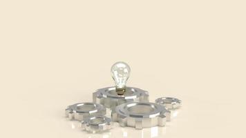 The lightbulb and gear for creative or idea concept 3d rendering photo