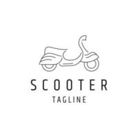 vector plano de plantilla de diseño de icono de logotipo de línea de scooter