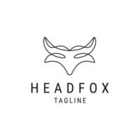 Head fox line logo design template flat vector