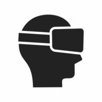 icono plano de realidad virtual vector