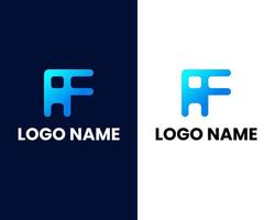 letter a and f mark modern logo design template vector