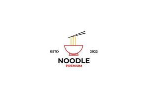 Ramen noodle logo design vector template illustration