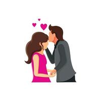 Vector of a lover kissing his partner's forehead