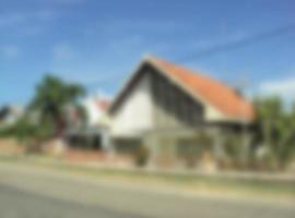 Defocused abstract background of a house with jengki architecture. Typical Indonesian architecture that symbolizes Indonesian independence. Ancient architecture in pragaan area photo