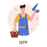 concepto de tipos de persona mbti. socionics mbti. test de personalidad. ilustración vectorial plana vector