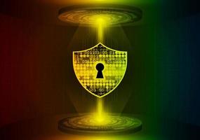 Modern Lock Holographic Projector on Technology Background vector