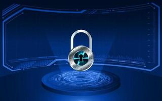 Modern Holographic Projector on Technology Background vector