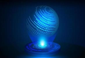 Modern Globe Holographic Projector on Technology Background vector