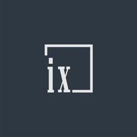 IX initial monogram logo with rectangle style dsign vector