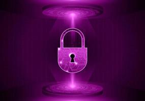 Modern Lock Holographic Projector on Technology Background vector