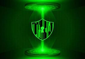 Modern Lock Holographic Projector on Technology Background vector