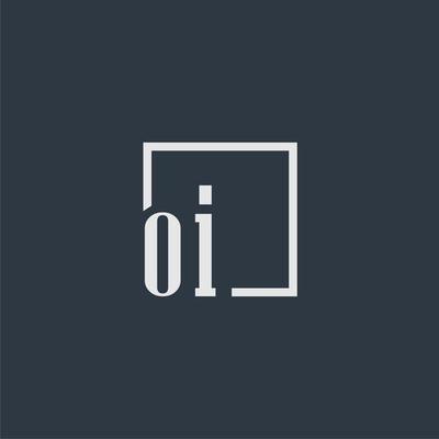 OI initial monogram logo with rectangle style dsign