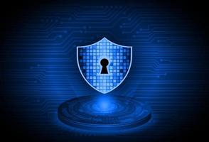 Modern Lock Holographic Projector on Technology Background vector