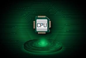 proyector holográfico de chip moderno sobre fondo de tecnología vector