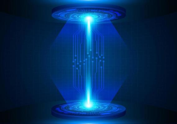 Modern Holographic Projector Technology Background