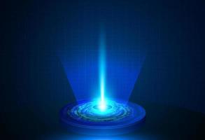 Modern Holographic Projector on Technology Background vector