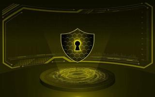 Modern Holographic Projector on Technology Background vector