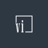 VI initial monogram logo with rectangle style dsign vector