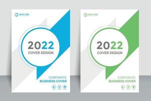 Annual report cover template, corporate brochure, booklet, flyer, 2022, magazine, simple and modern design with 2 color set.