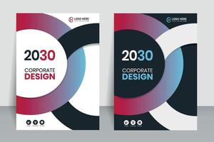 Corporate flyer and cover template with gradient color, Red and sky blue color variation, Modern design, Vector