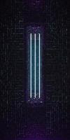3D rendering Cube abstract technology background with colored bright lighting under the cube. Vertical futuristic wallpaper. photo