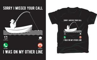 diseño de camiseta de pesca para amantes de la pesca vector