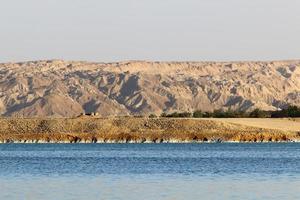 Nature and landscapes of the Dead-salty sea. photo