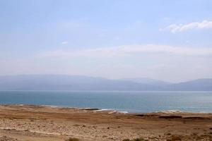 Nature and landscapes of the Dead-salty sea. photo