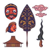 nusantara culture vector set