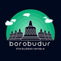 a minimalist illustration of Borobudur vector