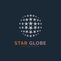 Star Globe Circle logo design template for brand or company and other vector