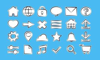 Cartoony Comic Stickers Collection - Web Icons Set vector