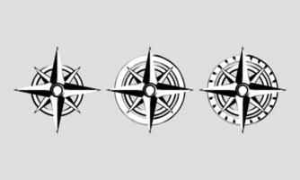 Sketchy Compass Rose Vector Icon Set