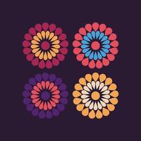 Abstract Retro Flower Wallpaper Vector Pattern