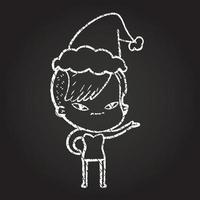 Festive Woman Chalk Drawing vector