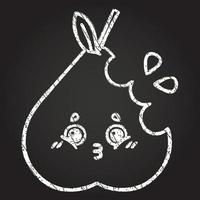 Bitten Pear Chalk Drawing vector