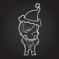 Christmas Astronaut Chalk Drawing vector