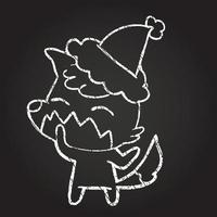 Christmas Fox Chalk Drawing vector