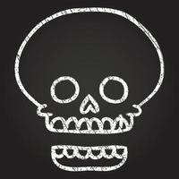 dibujo de tiza de calavera espeluznante vector