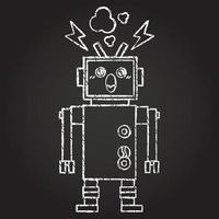 Robot Chalk Drawing vector