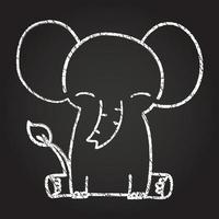 Elephant Chalk Drawing vector