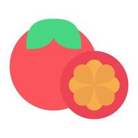 icono de fruta de caqui en un diseño único vector