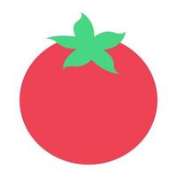 icono de tomate rojo en diseño plano vector