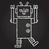 Robot Chalk Drawing vector