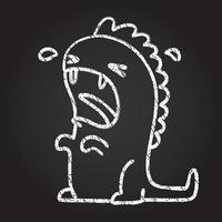 Crying Dinosaur Chalk Drawing vector