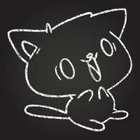 Cute Cat Chalk Drawing vector