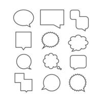 set of blank line illustration speech bubbles vector