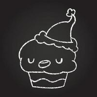 dibujo de tiza de cupcake de navidad vector