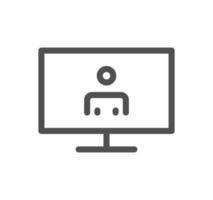 Video conferencing icon outline and linear vector. vector
